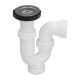 Sifon Curvo Extensible Con Valvula y Tapon 1 1/2