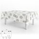 Mantel Hule Rectangular Circulos Beige Impermeable Antimanchas PVC 140x250 cm.  Recortable Uso Interior y Exterior