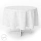 Mantel Hule Muleton Redondo Blanco Impermeable Antimanchas PVC Ø 140 cm. Uso Interior y Exterior