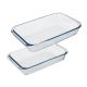 Set 2 Fuentes Horno Cristal Borosilicato Rectangulares 1 y 1.6 L. Ideal Meclas, Ensaladas, Postres, Cocina, Resposteria.No BPA