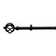 Barra Cortina Extensible Metal Ø 19 mm. Extensible 2,0 / 3,8 Metros Negro Piña Sin Anillas
