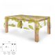 Mantel Hule Rectangular Hojas Transparente Impermeable Antimanchas PVC 140x250 cm.  Recortable Uso Interior y Exterior