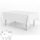 Mantel Hule Muleton Rectangular Blanco Impermeable Antimanchas PVC 140x250 cm.  Recortable Uso Interior y Exterior